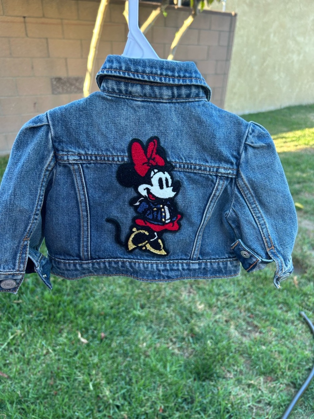 GAP Girls Denim Jacket with Minnie Patch - Blue, Red, Yellow